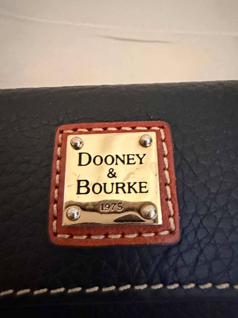 Dooney & Bourke Black Pebbled Leather Bifold Wallet with Gold Plaque - Picture 5 of 5